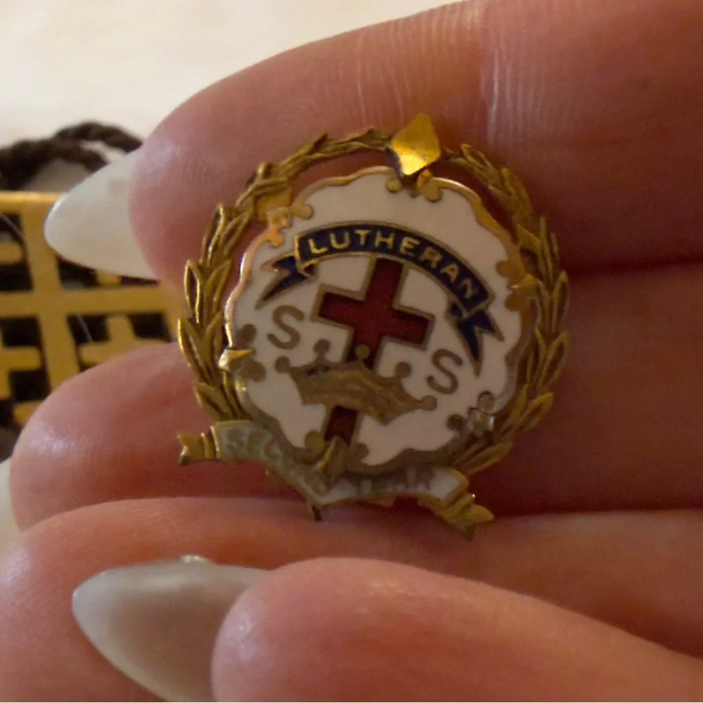 Lot of 4 Vintage Religious Accessories Terra Sancta Guild Lutheran Enamel